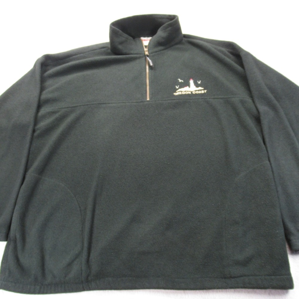 Oregon Coast Jacket Men XXL Tahoe Activewear Green Fleece Pullover USA Made VTG